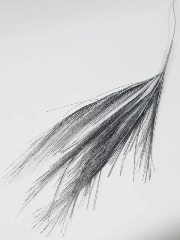 Inspire Me! Home Decor Black & Silver Glitter Faux Feathers Stem