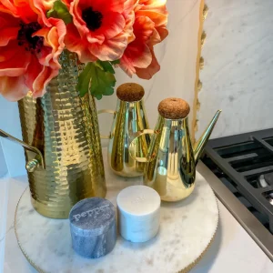 Inspire Me! Home Decor Black And White Marble Salt And Pepper Containers