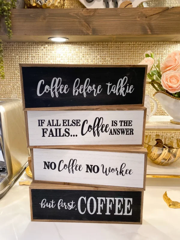 Inspire Me! Home Decor Black And White Wooden Coffee Signs WALL ART & MIRRORS