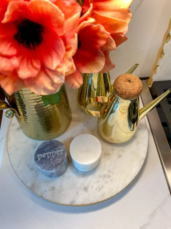 Inspire Me! Home Decor Black And White Marble Salt And Pepper Containers
