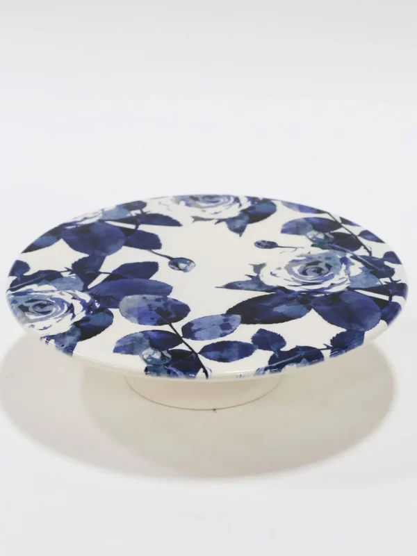 Inspire Me! Home Decor Blue Floral Cakestand KITCHEN