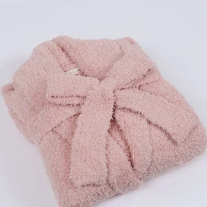 Inspire Me! Home Decor Blush Pink Plush Bath Robe With Pockets (2 Sizes)