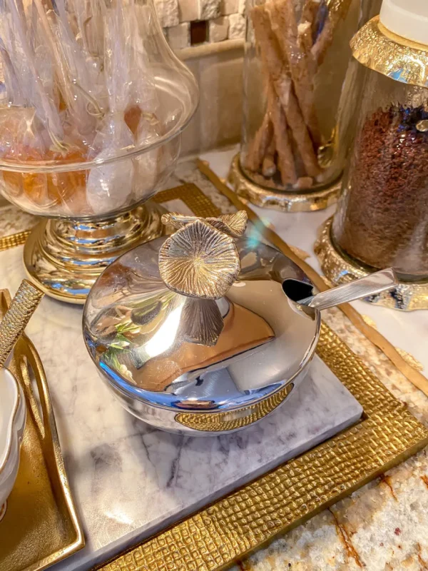 Inspire Me! Home Decor Bowl With Gold Floral Handle