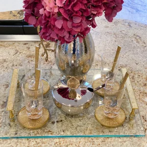 Inspire Me! Home Decor Bowl With Gold Floral Handle