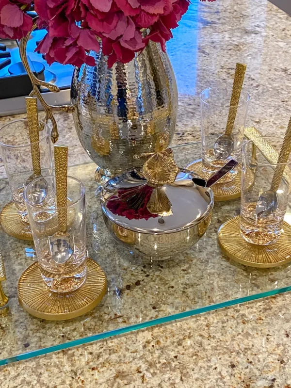 Inspire Me! Home Decor Bowl With Gold Floral Handle