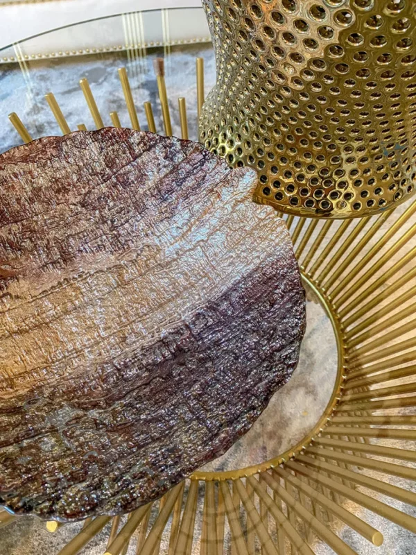 Inspire Me! Home Decor Brown Metallic Round Dish