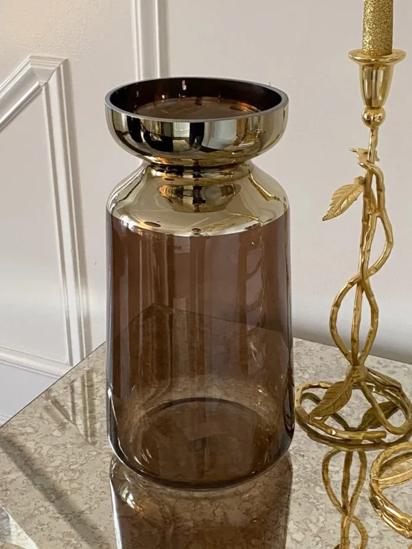 Inspire Me! Home Decor Brown And Gold Vase