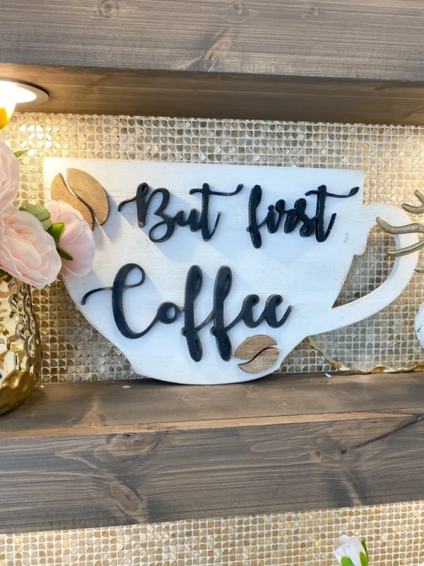 Inspire Me! Home Decor But First, Coffee Wooden Sign