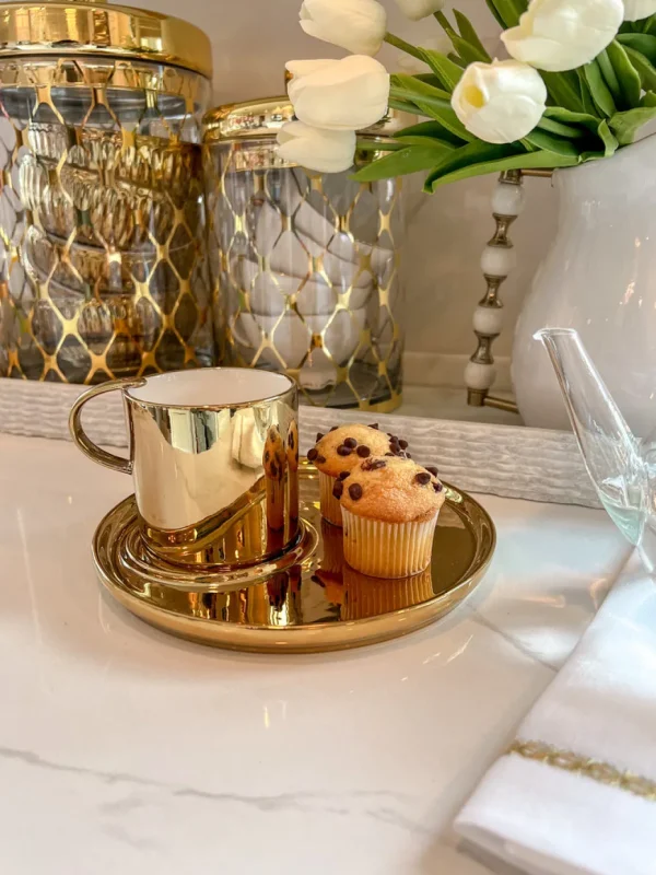 Inspire Me! Home Decor Cappuccino Cup With Round Tray (2 Colors)