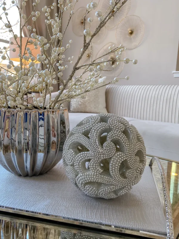 Inspire Me! Home Decor Champagne Detailed Orb