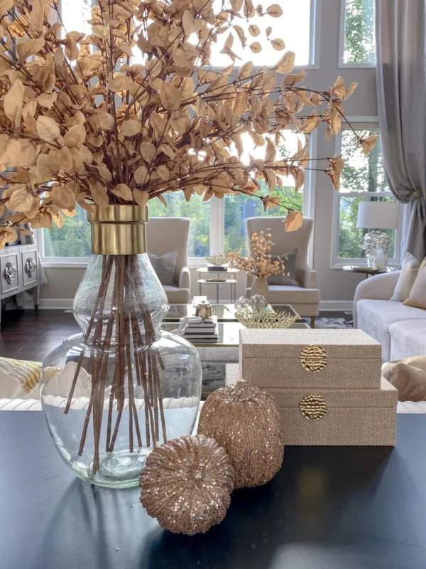 Inspire Me! Home Decor Champagne Glitter Pumpkins (2 Sizes)