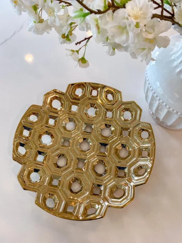 Inspire Me! Home Decor Circle Cutout Detailed Platter