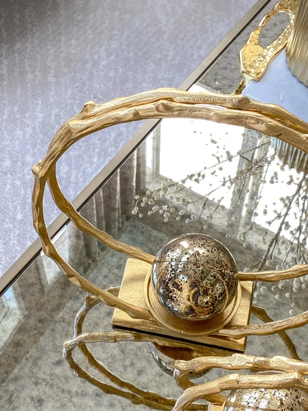 Inspire Me! Home Decor Circular Gold Metal Candle Holder (2 Sizes)