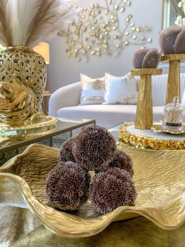 Inspire Me! Home Decor Copper Metallic Floral Orb (2 Sizes)