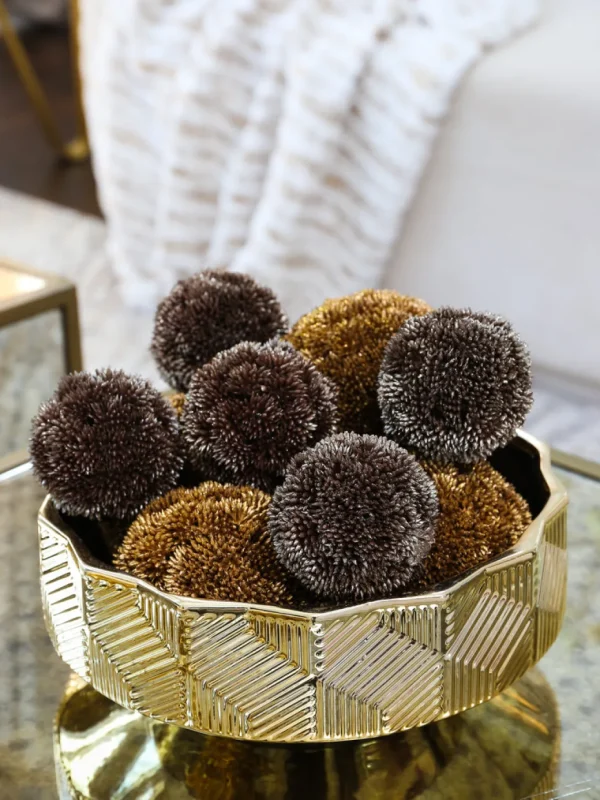 Inspire Me! Home Decor Copper Metallic Floral Orb (2 Sizes)
