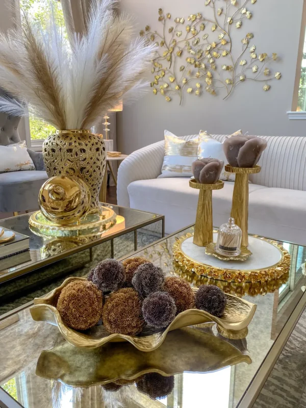 Inspire Me! Home Decor Copper Metallic Floral Orb (2 Sizes)