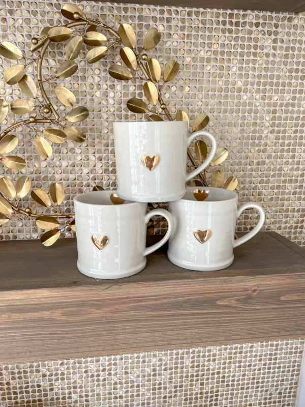 Inspire Me! Home Decor Cream & Gold Sweetheart Mug