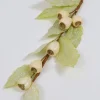 Inspire Me! Home Decor Cream Glitter Pod W/Light Green Glitter Leaf Stem