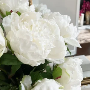 Inspire Me! Home Decor Cream Real Touch Peony Stem