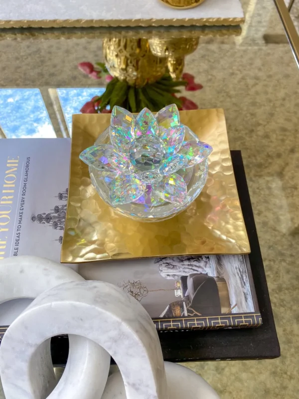Inspire Me! Home Decor Crystal Lotus Top Candle (2 Colors)