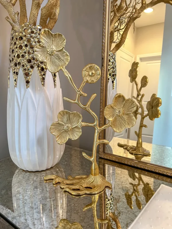 Inspire Me! Home Decor Decorative Gold Floral Branch Sculpture