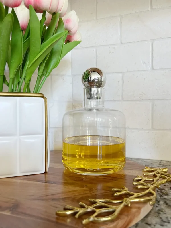 Inspire Me! Home Decor Decanter With Silver Round Top “From Pops Of Color Home Collection”