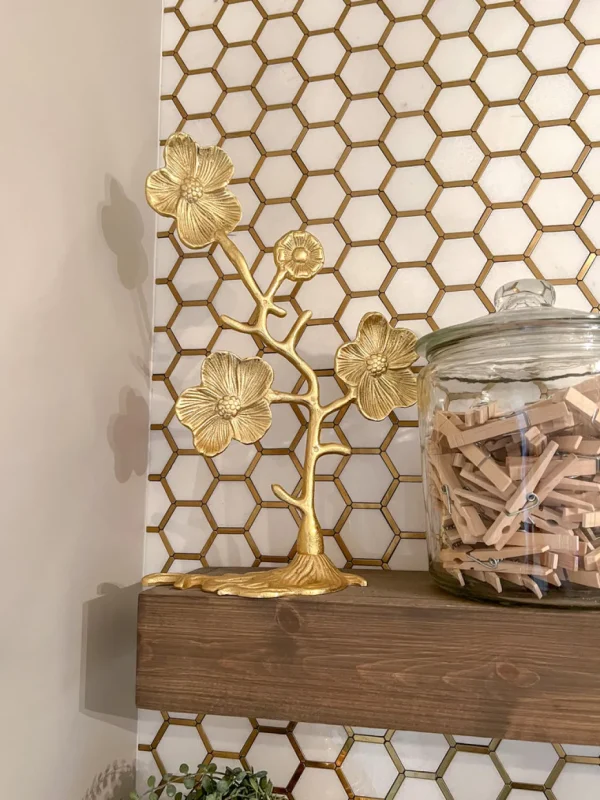 Inspire Me! Home Decor Decorative Gold Floral Branch Sculpture