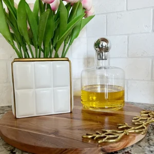 Inspire Me! Home Decor Decanter With Silver Round Top “From Pops Of Color Home Collection”
