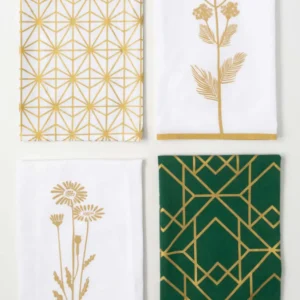 Inspire Me! Home Decor Decorative Tea Towel (4 Styles) Gold