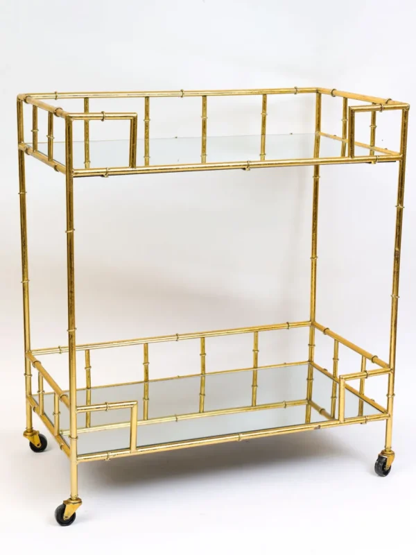 Inspire Me! Home Decor Distressed Gold Bar Cart