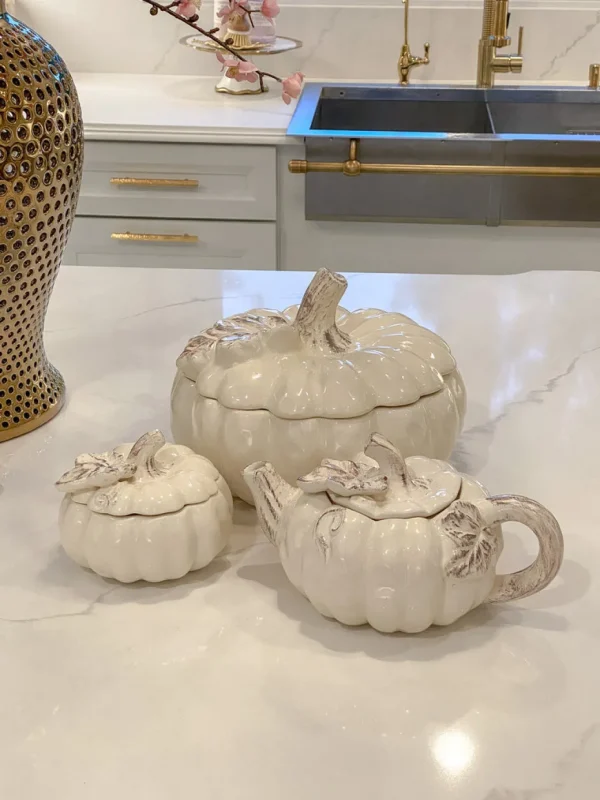 Inspire Me! Home Decor Dolomite Pumpkin Collection ( 3 Sizes And Shapes Available ) KITCHEN