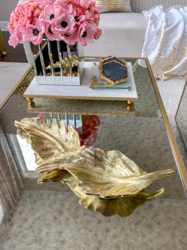 Inspire Me! Home Decor Double Metal Leaf Tray (2 Colors)