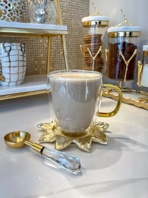 Inspire Me! Home Decor Double Wall Mug With Gold Metallic Handle