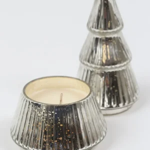 Inspire Me! Home Decor Etched Mercury Glass Tree Candle