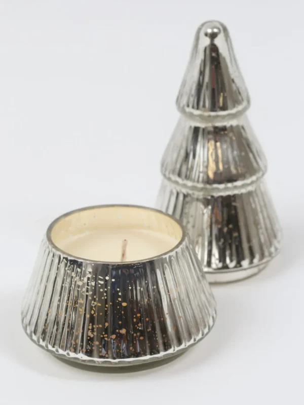 Inspire Me! Home Decor Etched Mercury Glass Tree Candle