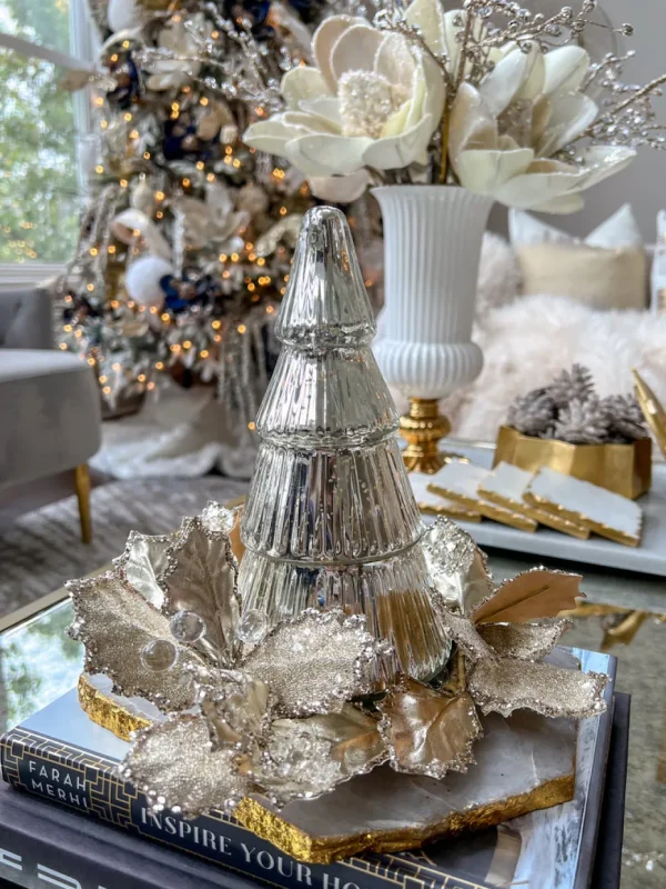 Inspire Me! Home Decor Etched Mercury Glass Tree Candle