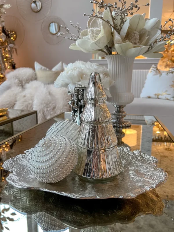 Inspire Me! Home Decor Etched Mercury Glass Tree Candle
