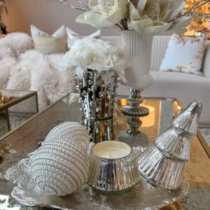 Inspire Me! Home Decor Etched Mercury Glass Tree Candle