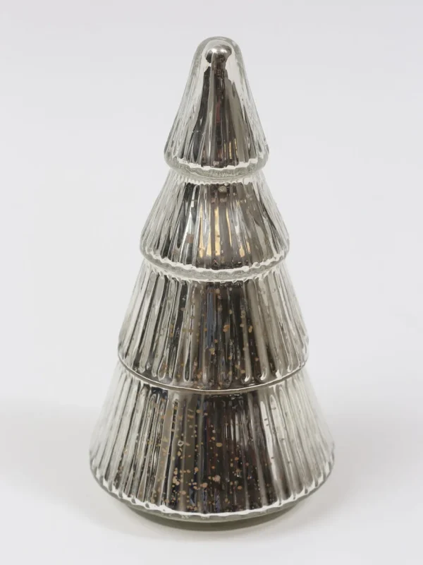 Inspire Me! Home Decor Etched Mercury Glass Tree Candle