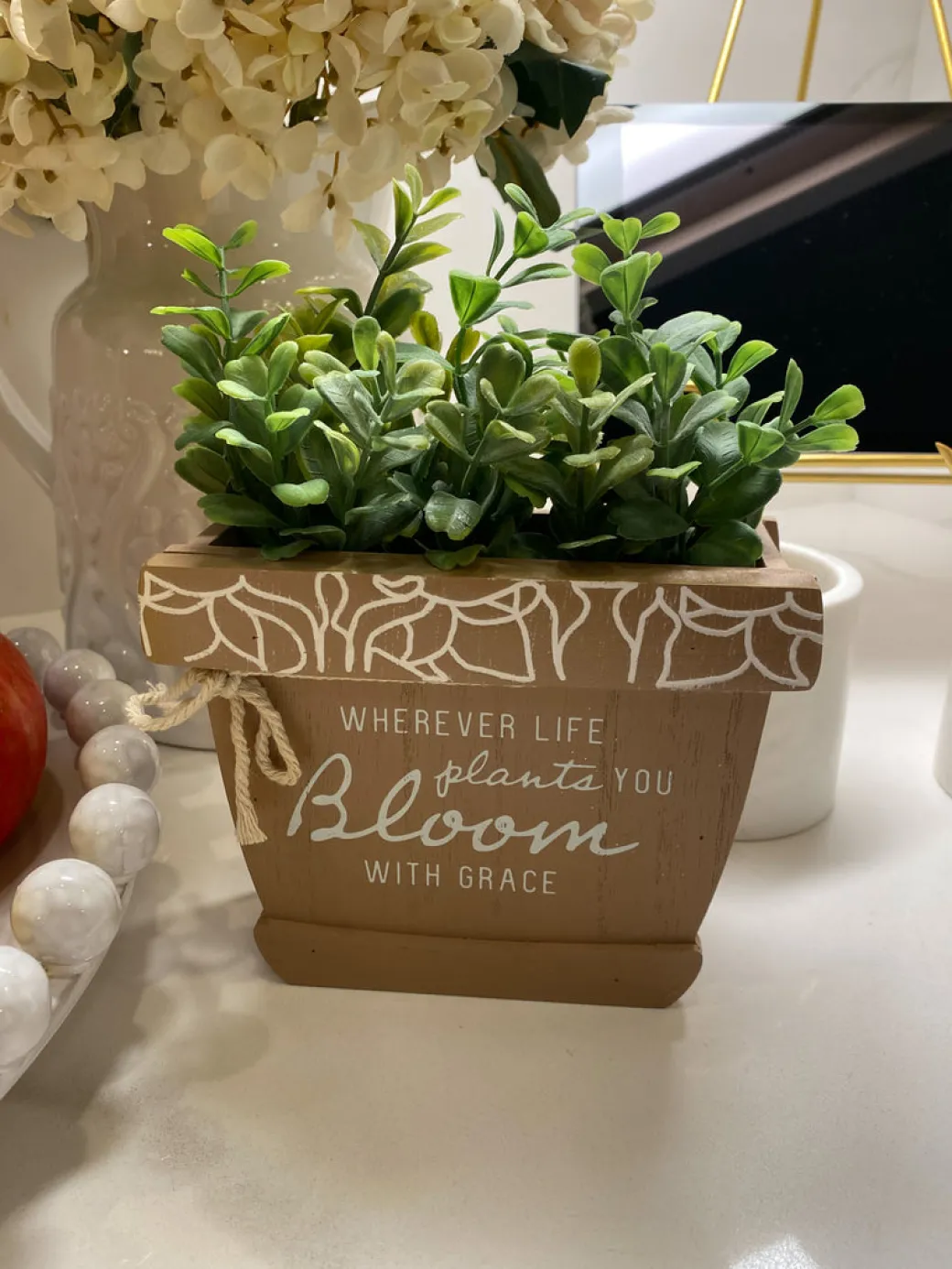 inspire_me_home_decor_fau_1-3.webp Inspire Me! Home Decor Faux Foliage Potted Inspirational Sign (3 Styles)