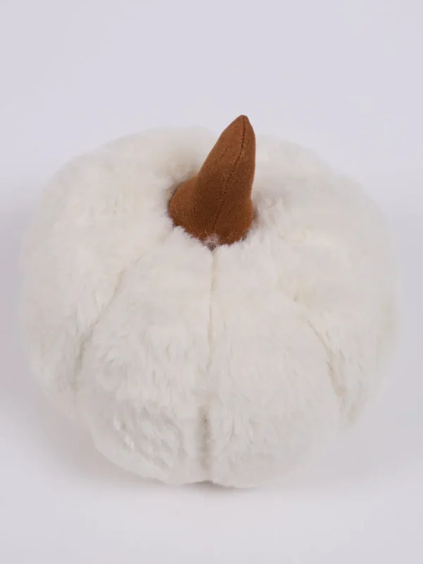 Inspire Me! Home Decor Faux Fur Ivory Pumpkin Pillow