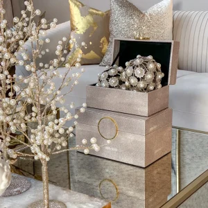 Inspire Me! Home Decor Faux Leather Box Set With Gold Circular Medallion (Set Of 2)