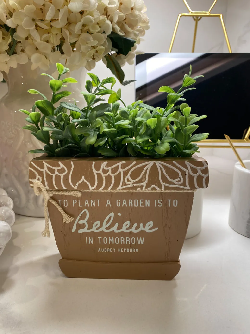 inspire_me_home_decor_fau_2-3.webp Inspire Me! Home Decor Faux Foliage Potted Inspirational Sign (3 Styles)