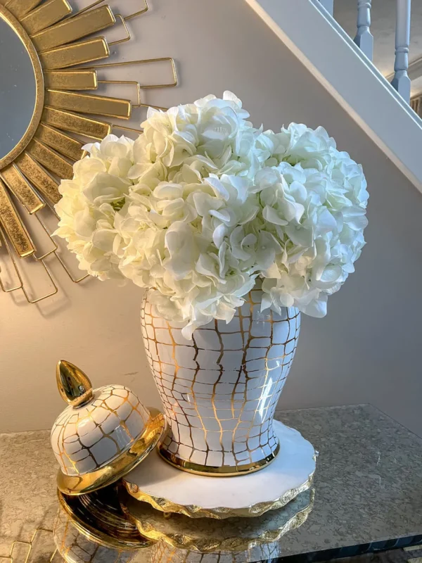Inspire Me! Home Decor Floral Stems 18.5″ Cream Victorian Hydrangea Stem