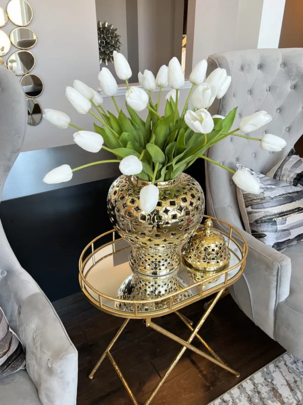 Inspire Me! Home Decor Floral Stems 27″ White Real Touch Tulip Stem