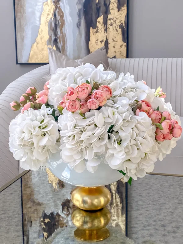 Inspire Me! Home Decor Floral Stems Real Touch White Hydrangea Stem