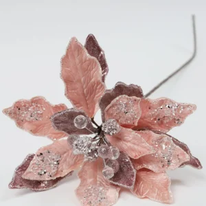 Inspire Me! Home Decor Floral Stems Light Pink & Mauve Poinsettia Stem
