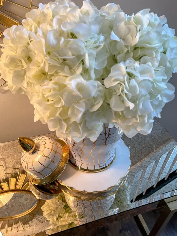 Inspire Me! Home Decor Floral Stems 18.5″ Cream Victorian Hydrangea Stem