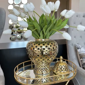 Inspire Me! Home Decor Floral Stems 27″ White Real Touch Tulip Stem