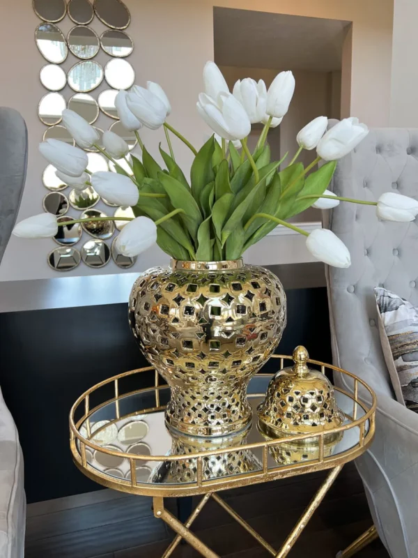 Inspire Me! Home Decor Floral Stems 27″ White Real Touch Tulip Stem